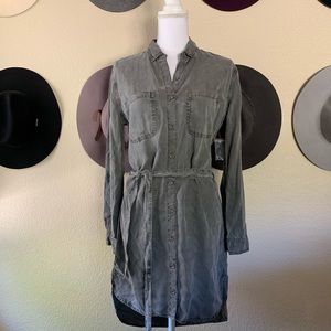 NWT! Grey Denim Chambray Shirt Dress